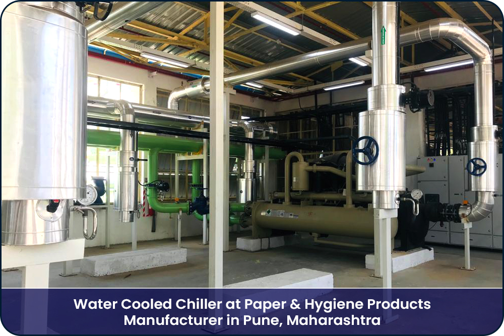 Water Cooled Chiller at Paper & Hygiene Products Manufacturer in Pune MH
